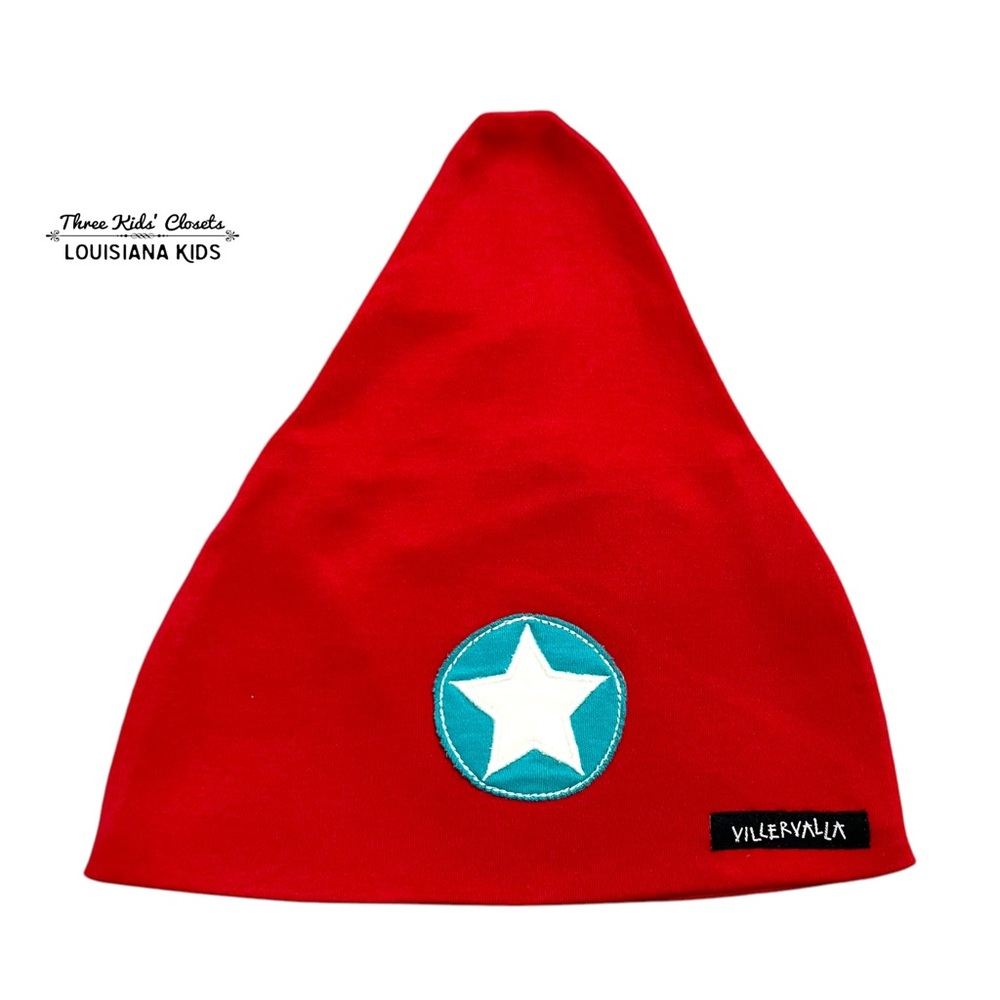 Villervalla Sz 54/56 (8-12Y) Red Star Appliqué Hat